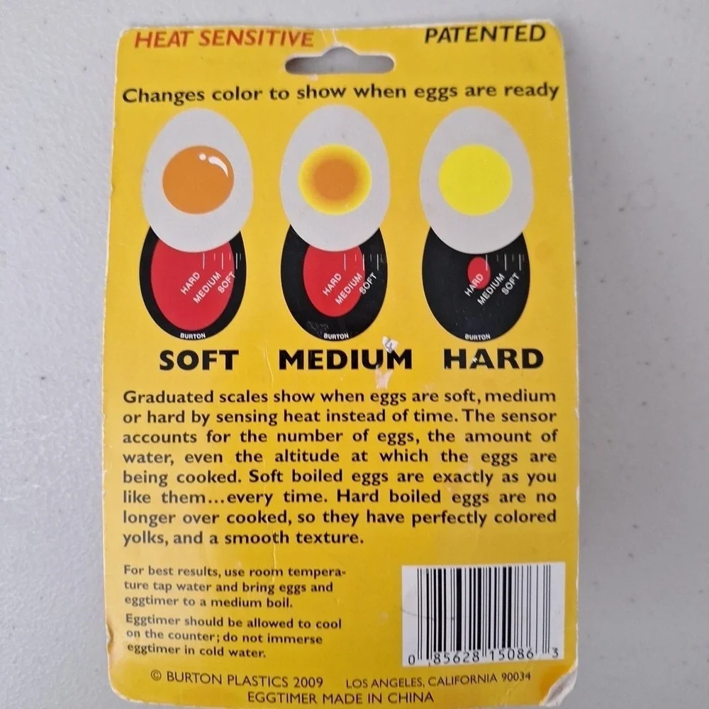 Burton Egg-Perfect Color Changing Egg Timer NEW Sealed Cooking Timer Kitchen